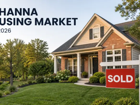 Gahanna Ohio housing market update for July 2026 with a sold home sign