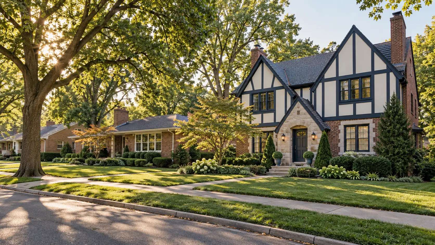 Upper Arlington Ohio neighborhood with established homes and landscaped yards